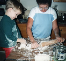 Peter making lefse